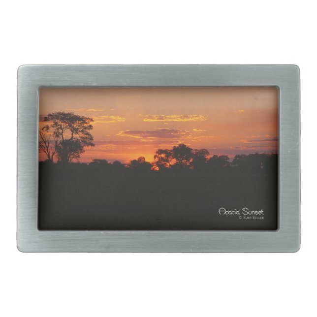Acacia Sunset Rectangular Belt Buckle (Front)