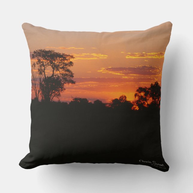 Acacia Sunset Throw Pillow (Front)