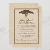 Acacia Tree African Safari Vintage Wedding Invitation (Front/Back)