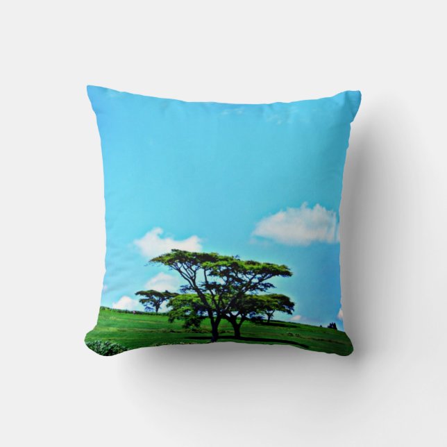 Acacia Tree in Kenya Throw Pillow (Front)