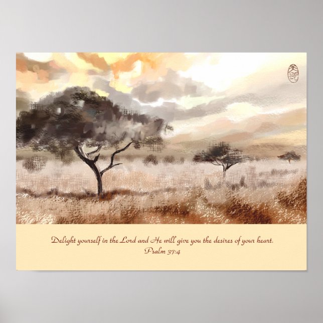 Acacia Trees Custom Poster with Bible Verse (Front)
