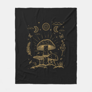 Academia Goblincore Aesthetic Cottagecore Mushroom Fleece Blanket