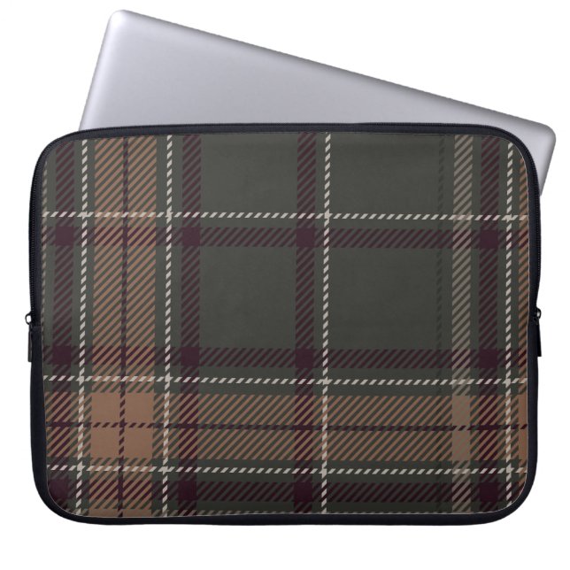 Academia Green Plaid Laptop Sleeve (Front)