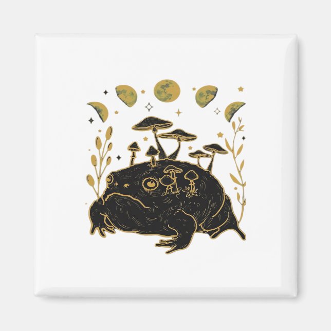 Academia Moon Witchy Goblincore Aesthetic Frog Cla Magnet (Front)
