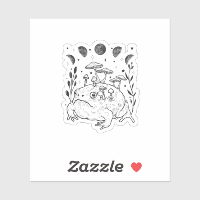 Academia Moon Witchy Goblincore Aesthetic Frog Sticker (Sheet)