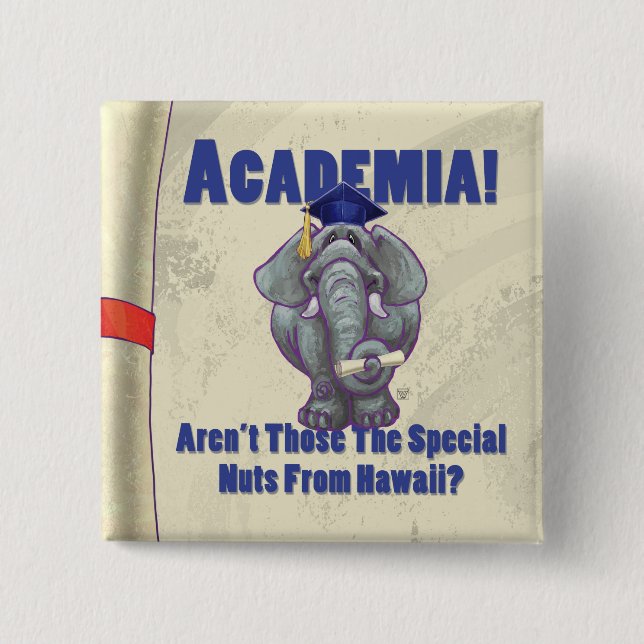 Academia Scroll Pinback Button (Front)