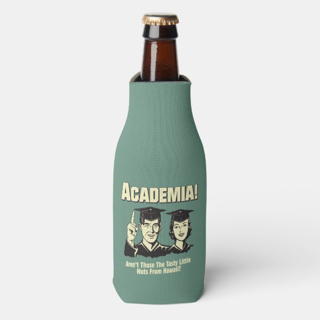 Academia: Tasty Nuts From Hawaii Bottle Cooler (Bottle Front)