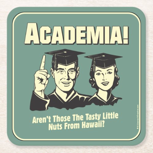 Academia Tasty Nuts From Hawaii Square Paper Coaster