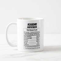 Academic Advisor Nutrition Facts 11 oz Coffee Mug