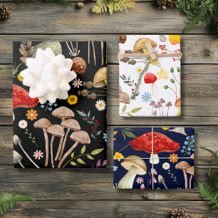 Academic Aesthetic Woodland Mushroom Forest Wrapping Paper Sheets