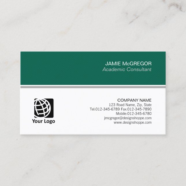 Academic Consultant Simple Minimal Professional Business Card (Front)