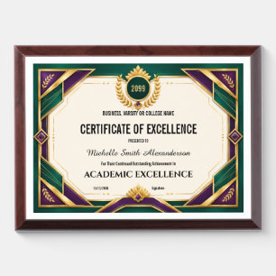 Academic excellence editable college varsity award plaque