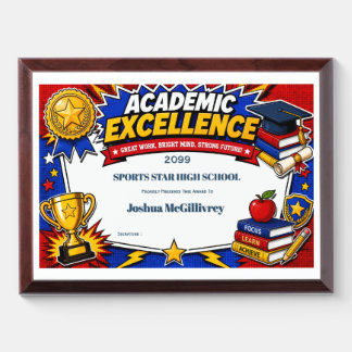 Academic Excellence High School Year End Award Plaque