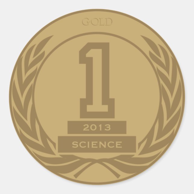Academic Gold Medal Classic Round Sticker (Front)