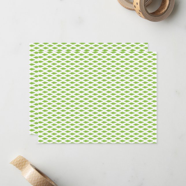 Academic Green Pattern for Success Note Card (Front/Back In Situ)