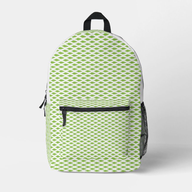Academic Green Pattern for Success Printed Backpack (Front)