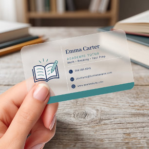 Academic Private Tutor Template Clear Business Cards