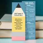 Academic School Calendar with Contact Information Bookmarks<br><div class="desc">2025 - 2026 Academic Calendar on Back - A custom photo bookmark is a personalized keepsake that combines functionality with sentimental value. Crafted from high quality cardstock, it features a cute pencil printed on the front with contact information or important dates. These bookmarks serve as both a practical tool for...</div>