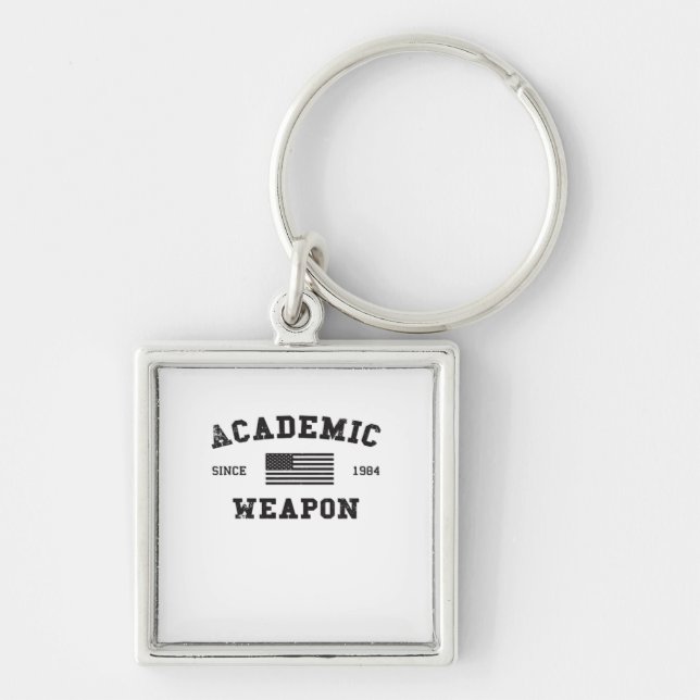 Academic Weapon Classic Funny Meme Keychain (Front)
