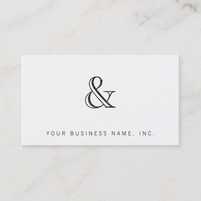 Academy Engraved Ampersand Black Business Card (Front)