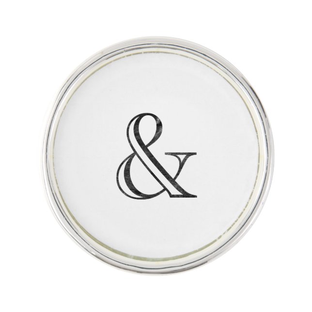 Academy Engraved Ampersand Black Pin (Front)