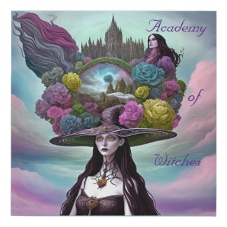 Academy of witches fanciful fantasy digital art faux canvas print