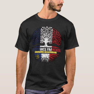 Acadia Acadian French France Tree Roots Flag T-Shirt