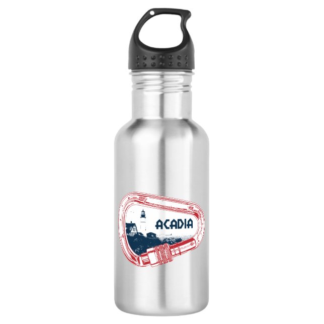 Acadia Climbing Carabiner Stainless Steel Water Bottle (Front)