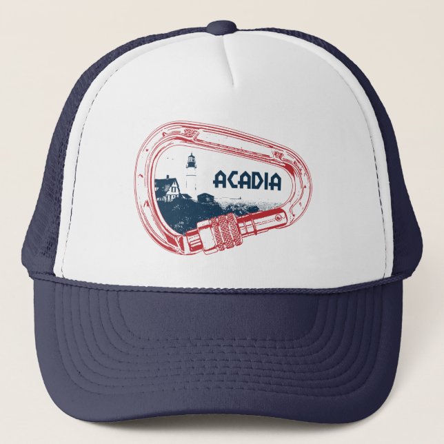 Acadia Climbing Carabiner Trucker Hat (Front)