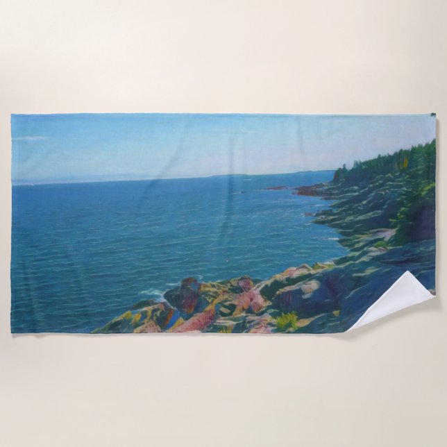 Acadia Coast Beach Towel (Front)