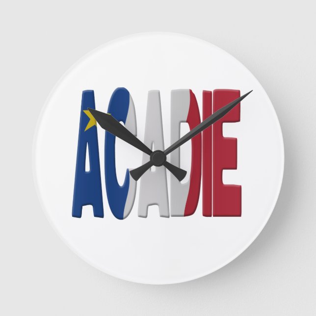 Acadia flag round clock (Front)