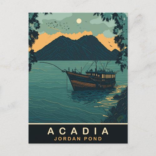 Acadia Jordan Pond Travel Postcard