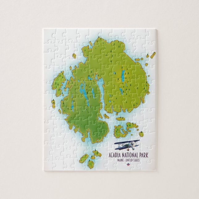 Acadia, Maine National Park map Travel map. Jigsaw Puzzle (Vertical)