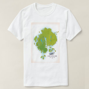 Acadia, Maine National Park map Travel map. T-Shirt