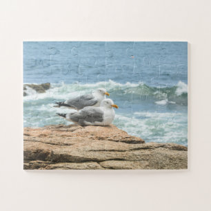 Acadia Maine Ocean Seagulls Oversized Jigsaw Puzzle