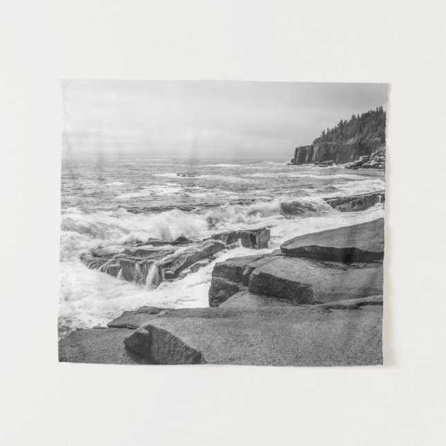 Acadia Maine Rocky Shoreline SMALL Tapestry (Front (Horizontal))