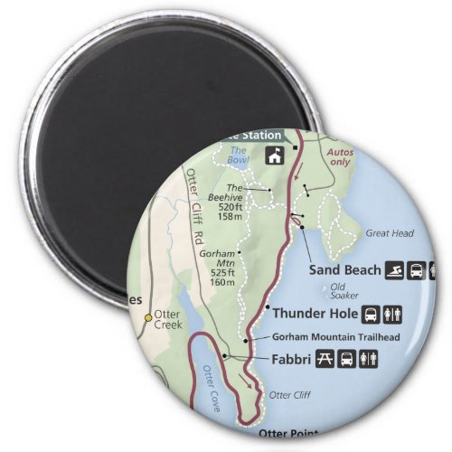 Acadia map magnet