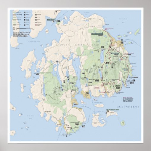 Acadia map poster | Zazzle