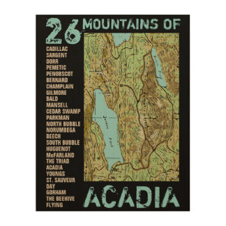 ACADIA MAP WOOD WALL ART
