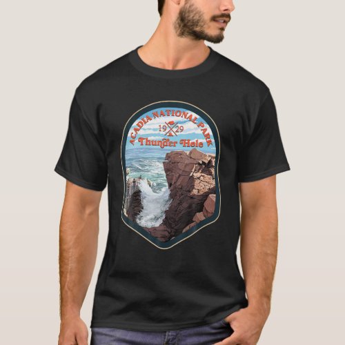 Acadia Nation Park Thunder Hole Hiking 1929 T_Shirt