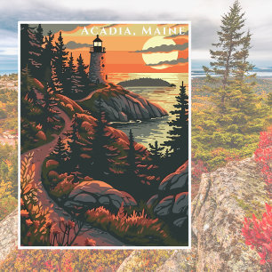 Acadia National Park America Vintage Travel Postcard