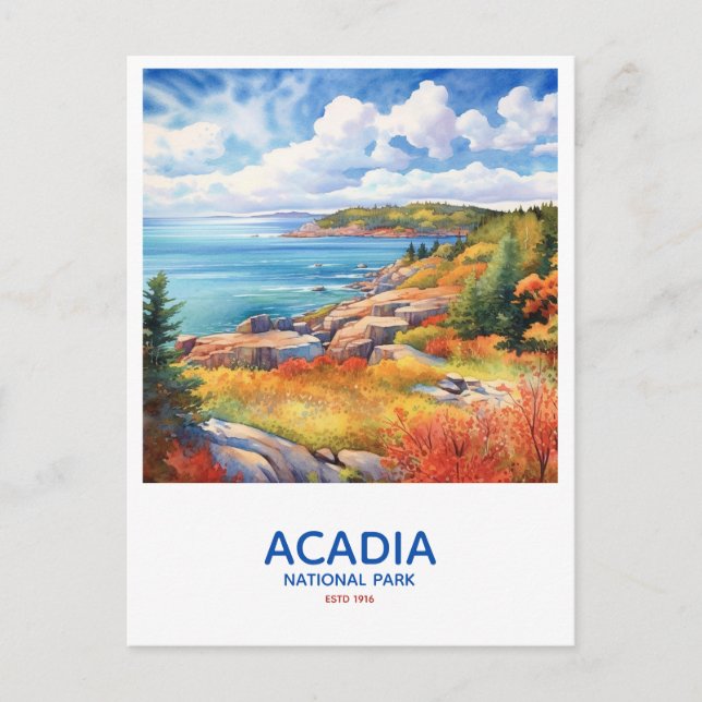 Acadia National Park - Autumn Shoreline Postcard (Front)