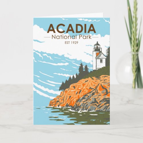 Acadia National Park Bar Harbor Lighthouse Card