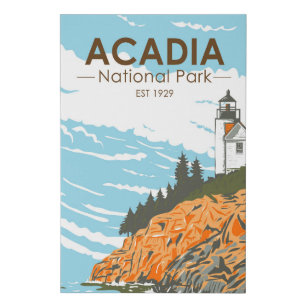 Acadia National Park Bar Harbor Lighthouse Faux Canvas Print