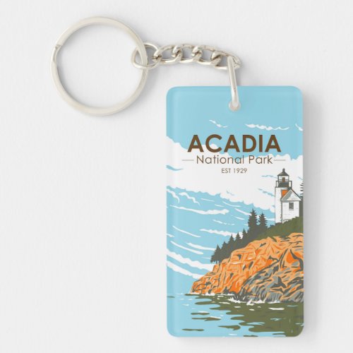 Acadia National Park Bar Harbor Lighthouse Keychain