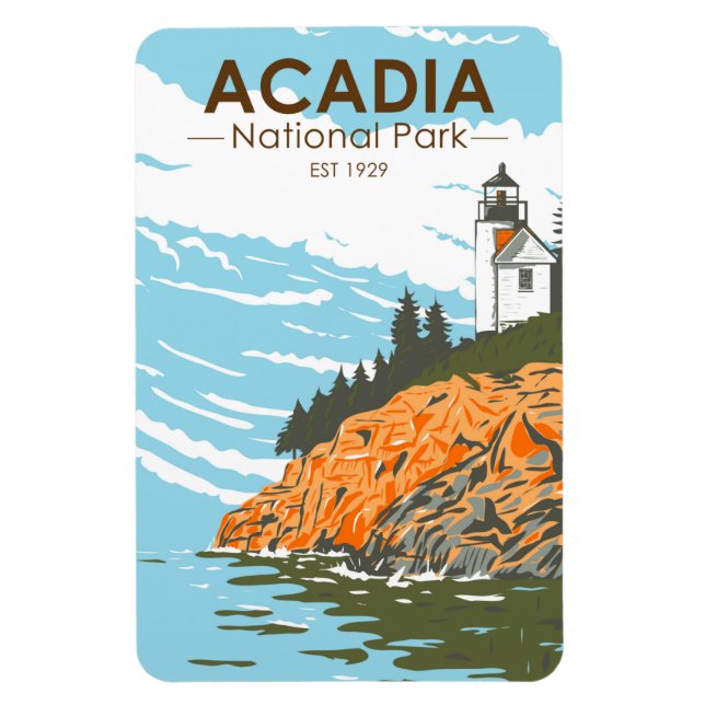 Acadia National Park Bar Harbor Lighthouse Magnet (Vertical)
