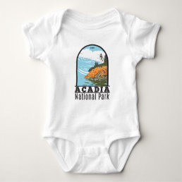 Acadia National Park Bar Harbor Lighthouse Maine Baby Bodysuit