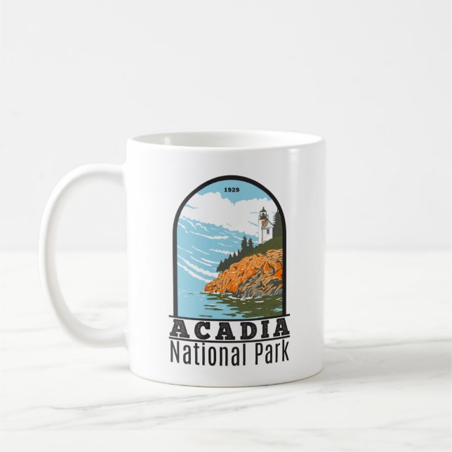 Acadia National Park Bar Harbor Lighthouse Maine Coffee Mug (Left)