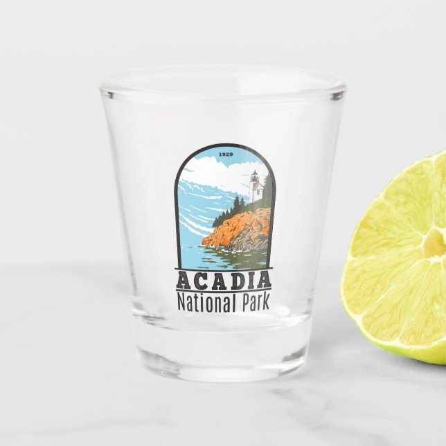 Acadia National Park Bar Harbor Lighthouse Maine Shot Glass (Front)