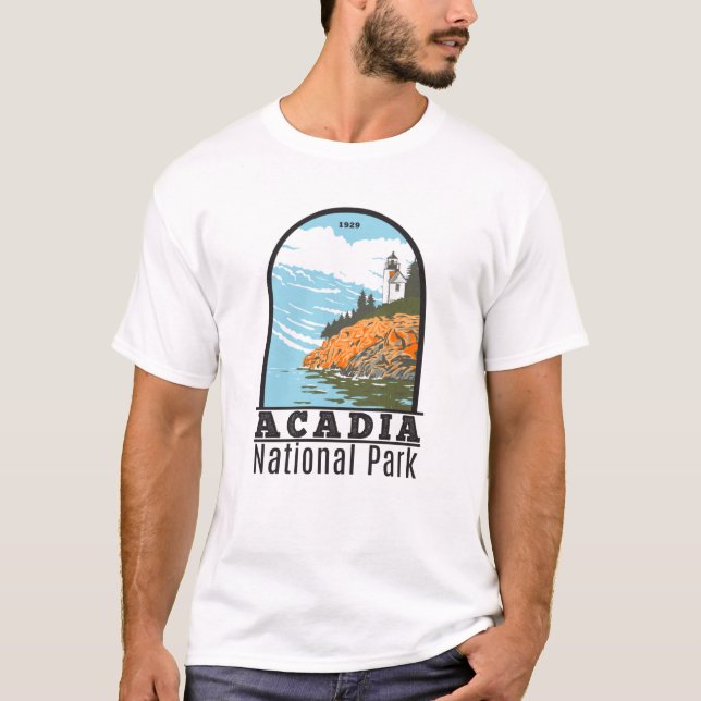 Acadia National Park Bar Harbor Lighthouse Maine T-Shirt (Front)